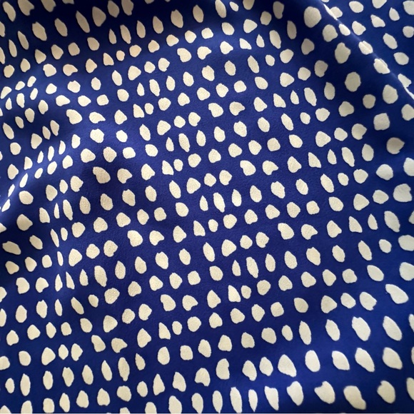 NEW DKNY Petite Size 2 2P Iris Dot Print Short
Puff Sleeve Neck Tie
Waist Dress - Picture 6 of 7